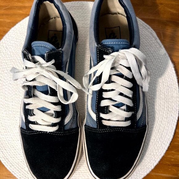 VANS Navy and Other Blues Old Skool Suede & Canvas Shoes Men's SZ 11 - Picture 3 of 9